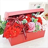 BIOフレグランスソープフラワー　緊急値下げ！LLサイズソープフラワー　オープンボックス　フタ付ボックス　お祝い　記念日　お見舞い　母の日　ホワイトデー　バレンタインデー　　 (レッド, グランデ)