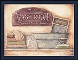 MOM 's Wash部屋by Pam Britton Laundry Roomプリミティブアートプリントフレーム付き