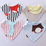 スタイ よだれかけ 出産祝い おしゃれ 4枚セット お 食事 エプロン すたい ベビー ビブ 新生児 調整可能 春や夏に最適 かわいい 男の子 女の子 赤ちゃん ユニセックス