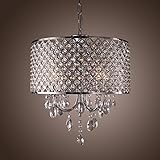 LightInTheBox Modern Chandeliers with 4 Lights Pendant Light with Crystal Drops in Round, Ceiling Li