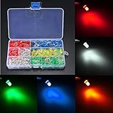 500pcs 5mm led light white yellow red blue green diy assortment