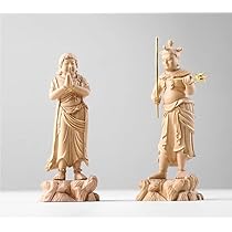 明治期・石仏「不動三尊像」不動明王・脇侍眷属・矜羯羅童子・制多迦童子・寺院・特大 明治期・石仏「不動三尊像」不動明王・脇侍眷属・矜羯羅童子・制