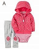 カーターズ Carter's パーカー ボディスーツ パンツ 3点セット ベビー服 女の子 LOVE (18months(78-83cm)) [並行輸入品]