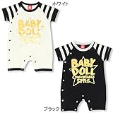 BABYDOLL（ベビードール） 箔プリントボーダーロンパース 子供服 ベビー ベビー服 男の子 女の子 0176B 80cm ブラック