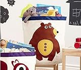 【MM-34】 アニマル 動物 おもちゃ ラウンド 収納 ボックス 赤ちゃんの おむつ ガーゼ タオル なども可愛く 収納 (クマさん)