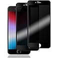 【覗き見防止】 iPhoneSE2 iPhoneSE3 用 ガラスフィルム 覗き見防止 iphoneSE 第2世代 / 第3世代 液晶保護 フィルム のぞき見防止 強化ガラス のぞき見 【指紋防止/気泡ゼロ/干渉しない/貼り付け簡単/2枚セット】