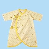 MIKIHOUSE FIRST(ミキハウスファースト)ピュアベール天使のはぐ麻の葉柄ニットガーゼコンビ肌着 ６０ｃｍ,黄（04）