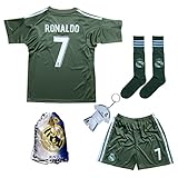 2016 / 2017レアルマドリードRonaldo # 7ブルーサッカーKids Jersey & Short & Sock &サッカーバッグユースサイズ ブルー