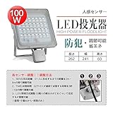viugreum LED投光器 LEDライト センサーライト 人感 薄型 屋外 玄関 照明 看板灯 集魚灯 省エネ 長寿命IP65防塵防水 防犯 防災用 作業灯 (100W/昼白色2)