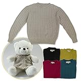 子供服 ベビー服 出産祝い セーター ニット キッズブロックチェックセーター+クマちゃん WKA-511N(サンド 120)