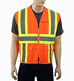Safety Depot Class 2 Customized Safety Vest Reflective Two Tone Zipper with Pockets Hi Viz ANSI/ISEA