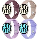 【4セット】for Samsung Galaxy Watch 7/FE/6/5/4 バンド 40mm 44mm/Galaxy Watch 6 classic バンド 47mm 43mm/Galaxy Watch 4 Classic 46mm 42mm/アクティブ 2 レディース/メンズ シリコーン、20mm リストバンド スポーツ ストラップ for Samsung ギャラクシーウォッチ5 Pro 45mm/Galaxy 3 41mm