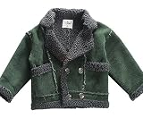 CAIXINGY男の子コーデュロイジャケット子供服秋と冬の子供の子供の子羊のウール赤ちゃん冬の肥厚プラスベルベットコートタイド (110CM, ダークグリーン)