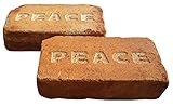 文字入りレンガ 刻印 レンガ ブロック 【PEACE （アルファベット）６個入り】 アンティークレンガ （ 耐火レンガ ） 。 古レンガ 煉瓦 。