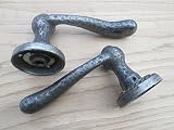 IRONMONGERY Worldâ ®アンティークIron Cast Ironヴィンテージ古いGeorgianスタイルレバーonローズMorticeドアラッチハンドル – Hammered Effe