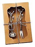 High Quality 151963 Olive Leaf Fork and Spoon Set, Silver