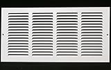 16" x 8" RETURN GRILLE - Easy Air FLow - Flat Stamped Face [White] [並行輸入品]