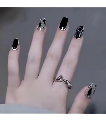 Amazon | Voocye ネイルチップ kuromi 付け爪 花嫁ネイル 光沢 つけ爪