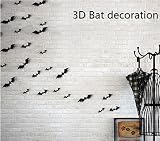Yunko 12 Pcs 3d PVC Diy Black Bat Wall Decals Sticker,Halloween Eve Decor Home Window Decoration by 