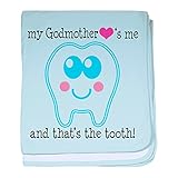 CafePress – Godmother Hearts Me Baby Blanket – スーパーソフトベビー毛布、新生児おくるみ 標準 ブルー 581976027-0-98-0