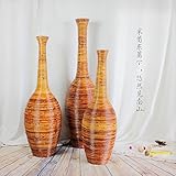 BAGEHUA 籐籐籐の花瓶花瓶花瓶花瓶花瓶ランディング 2 では、 3 つのサイズオレンジレッド背の高い 130 cm 色