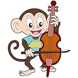 Wallmonkeys Wall Decals FOT-50326217-24 Not Applicable Wallmonkeys Wm157085 Cartoon Monkey Playing a