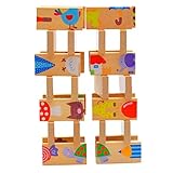 Wishtime 幼児 動物積み木 28個セット ブロック 木のおもちゃ デラックスセット パズル ドミノ 知育 玩具
