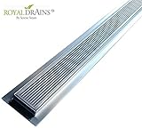 ロイヤルLinearシャワー排水 – ウェッジ – ステンレススチール豪華なラインby Serene蒸気Includeヘアトラップ 59 Inch RLD-LWF-59
