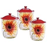 Certified International 3 Piece Paris Sunflower Canister Set, Multicolor by Certified International