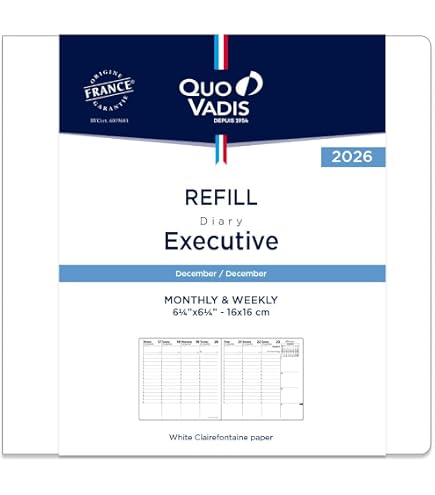 Quobadis 2025 Weekly Planner – Square 6.3x6.3 Inch Vertical Agenda, Made In France - View #7
