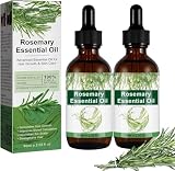 ローズマリー 精油 60ml ローズマリー エッセシャンオイル 天然100％ Rosemary アロマオイル アロマディフューザー用 アロマストーン-まつ毛と眉の保湿オイル (2 PCS Rosemary Oil)