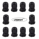 URBEST 10個pg13.5防水8パックのセットプラスチックケーブル腺、6 – 12 mmケーブル範囲