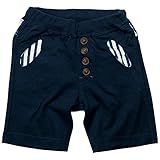 《春夏対応》 nico hrat(ニコフラート) 製品洗い加工済み 42/2天竺ストライプハーフパンツ 95cm/NV NO.B-271003