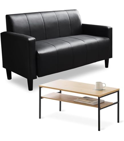 Amazon｜2人掛けソファー 北欧スタイル 天然木脚 ファブリック素材 肘