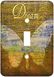3dRose LLC lsp_43951_1 Bronze Dream Butterfly- Inspirational Words- Art, Single Toggle Switch