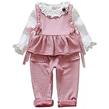 YY-Natuhi ベビー服 女の子 ブラウス ロングパンツ チョッキ セットアップ 3点セット ジャージ スウェット 長袖 キッズ 子供服 ニットセーター カジュアル 女児 かわいい 秋冬 スーツ 