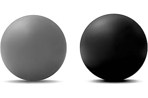 WOVTE Massage Lacrosse Ball for Muscle Soreness Shoulder Neck Back Foot Body Massage Deep Tissue Trigger Points Muscle Knots Yoga Myofascial Release (Black/Gray 2-Piece Set)