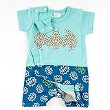 ロンパース 半袖 シシュノン FARM ベビー テトリス BAD 半袖ロンパース ブルー 80cm