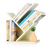 Angel one デスク上 机上 卓上 置棚 本棚 木製 木の形 ユニークなデザイン 創意的 オシャレ ファッション　シンプル 綺麗 書類整理 机上用品 文具収納 デスクトップ シェルフ ストレージ本棚 (オフホワイト)