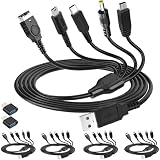Xiatiaosann 5 in 1 USB 充電ケーブル コード for DS Lite/W-i-i U/for 3DS XL/for 2DS/for Dsi XL、for NDS/for GBA SP、for PSP 1000 2000 3000 用 USB-タイプC付き