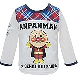アンパンマン 長袖Tシャツ 天竺 チェック使い 裾ラウンド Anpanman fo-oa9184 100cm アイボリー
