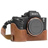 MegaGear Sony Alpha A7S II, A7R II, A7 II Ever Ready(エヴァーレディー) 本革 カメラ ハーフ ケース＆ストラップ バッテリーアクセス可能