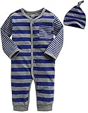[Vaenait Baby] 3-18ヶ月ベビー服長袖ロンパース帽子付き男女共用カバーオール Spy Kids Blue 3-6M