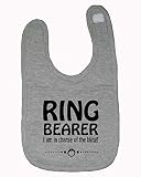 RING BEARER I am in charge of the bling! Infant Baby Bib, 100% combed ringspun cotton 5.8 ounce (Gre