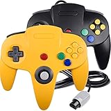 SAFFUNゲームパッドジョイスティック N64コントローラー用 プラグ&プレイ(非USBバージョン) (ブラック&イエロー)
