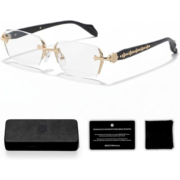 Amazon.co.jp: TIJN Small Rimless Rectangle Sunglasses Women Men