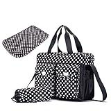 Rongtongda マザーズバッグ ママバッグ 大容量　 軽量 シンプル 多機能的 ハンドバッグ  ベビー用品収納バッグ 全3色 2way　ストラップ付き　 (ブラック)