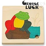 GEORGE LUCK（イギリス） 木製グローアップパズル かえる【GL32】