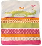JUWEL BLANKET CROCODILE AND BIRDS 　PISTACHIO/ORANGE