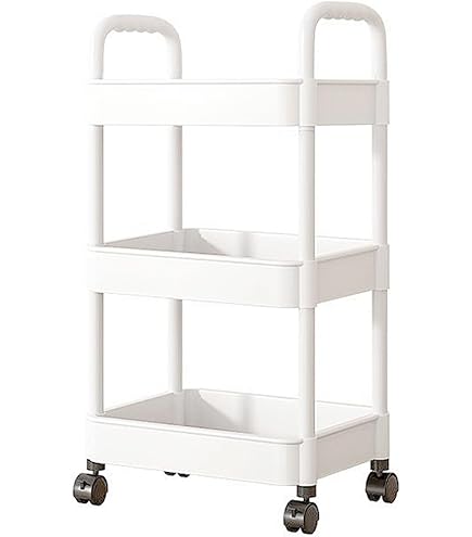 Amazon.co.jp: メタルラック キッチンワゴン キャスター付き3段メタル